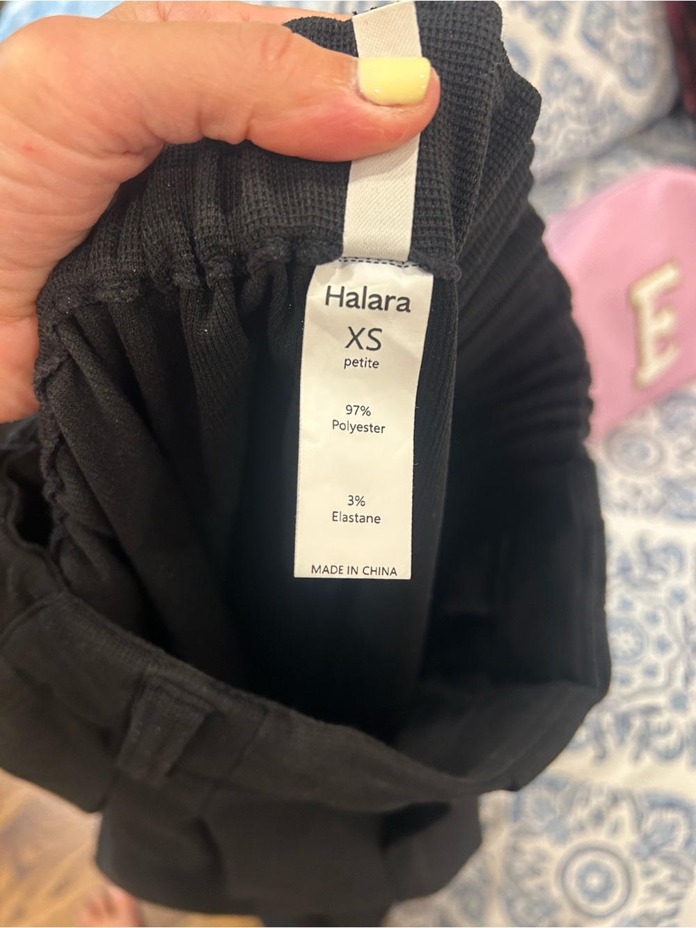 HALARA Black XS Petite Ribbed Leggings